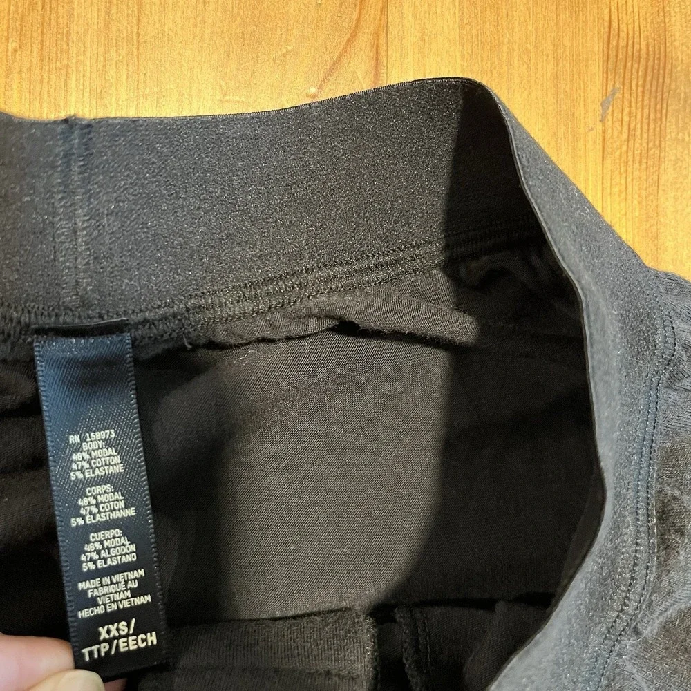 SKIMS Boyfriend Loose Lounge Pants ONYX Size XXS Modal Cotton Spandex Blend
